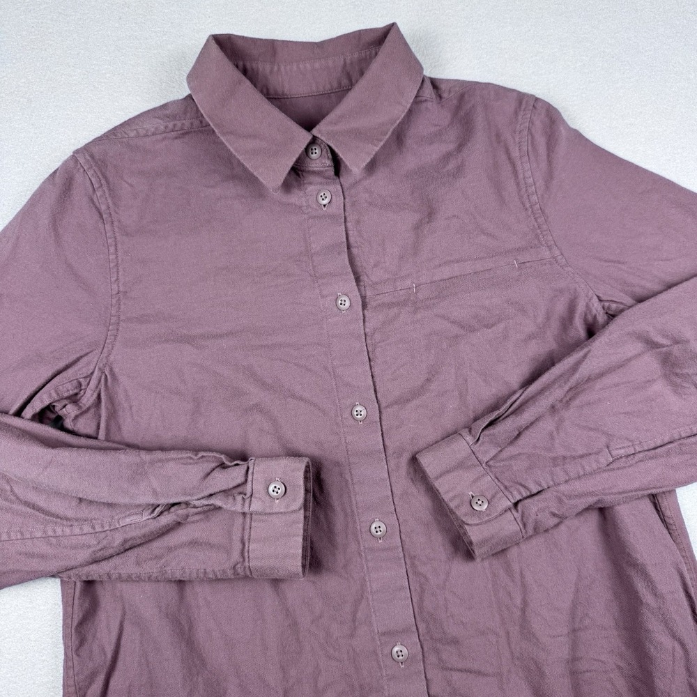 Lululemon Full Day Ahead Shirt Women 4 Antique Bark Long Sleeve Flannel Button